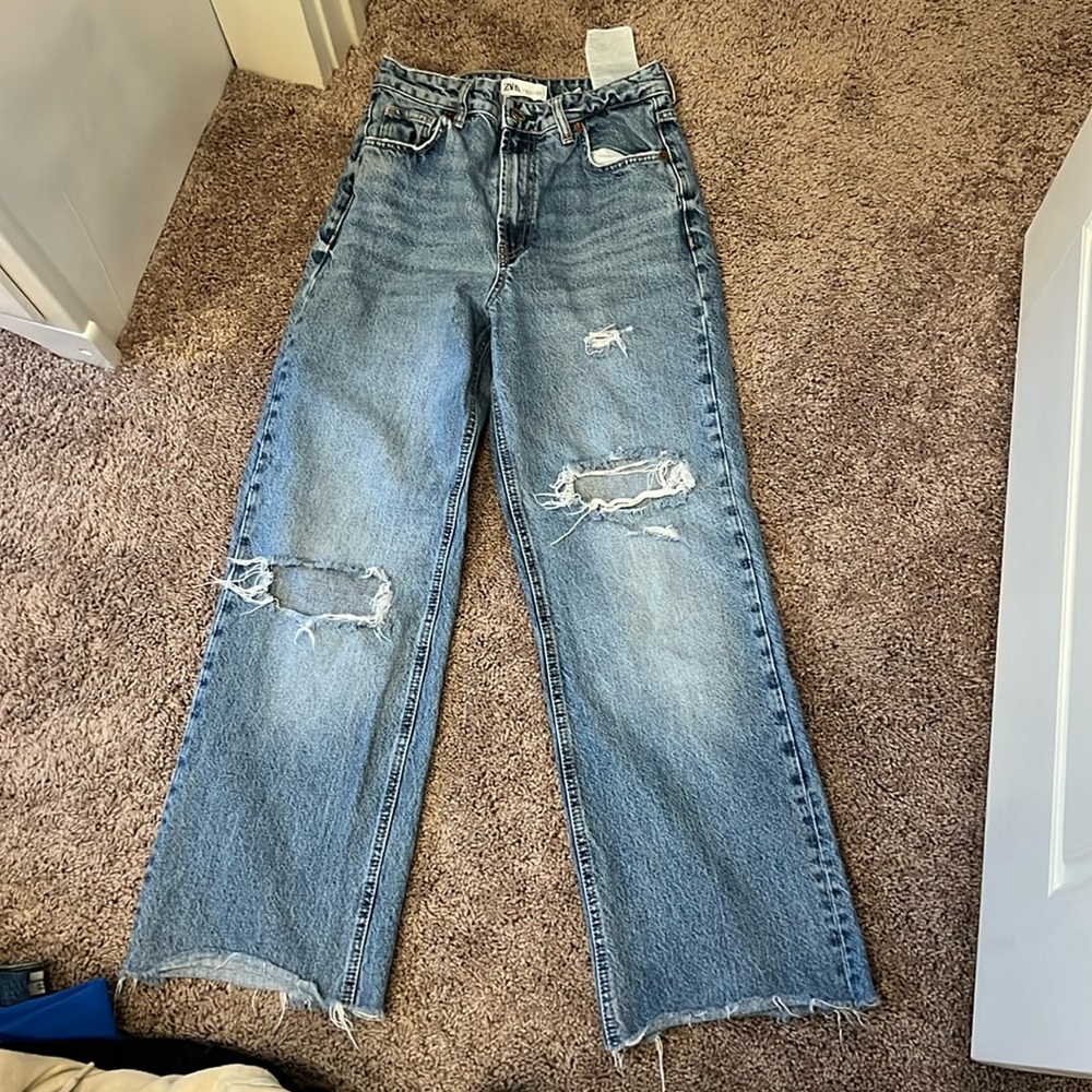women’s zara wide leg high rise jeans